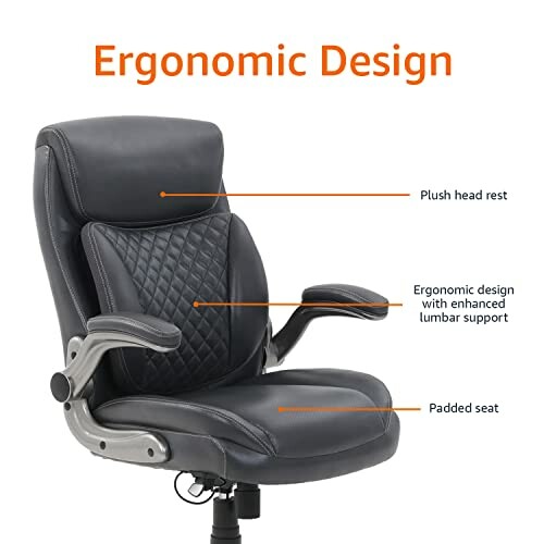 Ergonomic office chair with plush headrest, lumbar support, and padded seat.