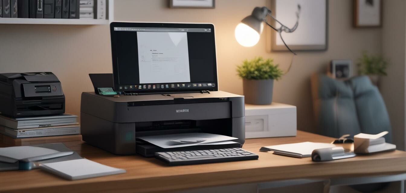 Home office with printer and scanner