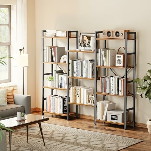 SUPERJARE Triple 4 Tier Bookshelf
