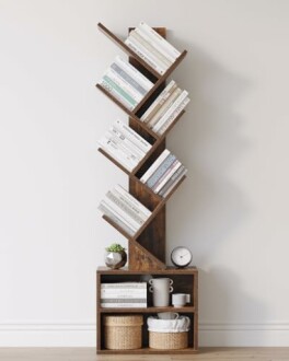 SUNMORY 6 Tier Tree Bookshelf