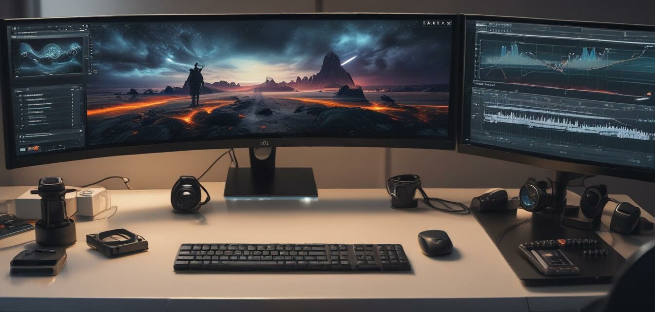 Organized multi-monitor workspace