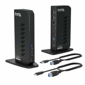 Plugable docking station with USB and HDMI ports