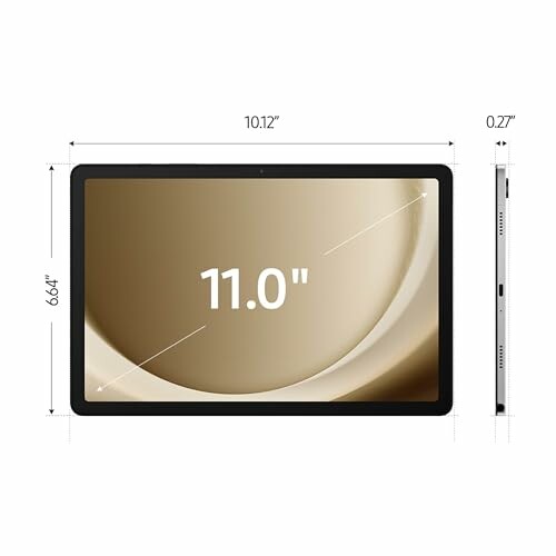 Tablet with 11-inch display and dimensions shown.