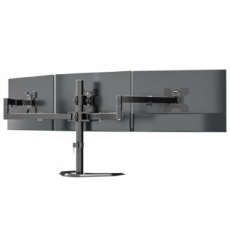 Triple monitor stand with adjustable arms