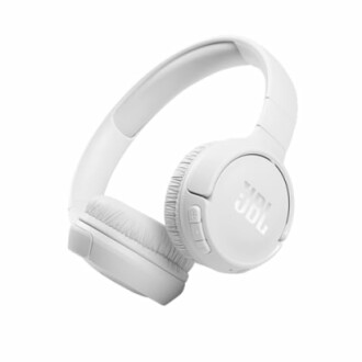 White JBL wireless headphones