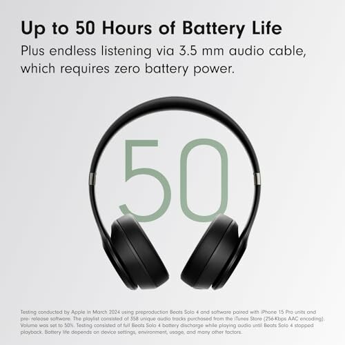 Wireless headphones with up to 50 hours battery life.